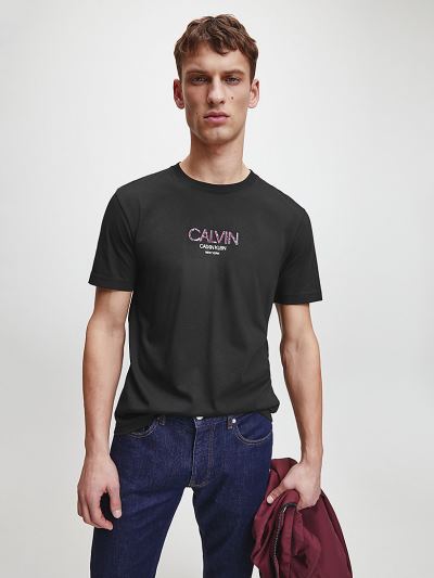 Calvin Klein Ruhák HU596268 | Calvin Klein Logo Férfi Póló Fekete